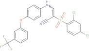 2-((2,4-dichlorophenyl)sulfonyl)-3-((4-(3-(trifluoromethyl)phenoxy)phenyl)amino)prop-2-enenitrile