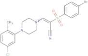 2-((4-bromophenyl)sulfonyl)-3-(4-(5-chloro-2-methylphenyl)piperazinyl)prop-2-enenitrile