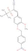 2-((tert-butyl)sulfonyl)-3-(3-methoxy-4-((4-nitrophenyl)methoxy)phenyl)prop-2-enenitrile