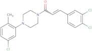 3-(3,4-dichlorophenyl)-1-(4-(5-chloro-2-methylphenyl)piperazinyl)prop-2-en-1-one