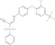3-((4-(3-chloro-5-(trifluoromethyl)(2-pyridyloxy))phenyl)amino)-2-(phenylsulfonyl)prop-2-enenitrile