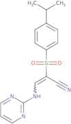 2-((4-(isopropyl)phenyl)sulfonyl)-3-(pyrimidin-2-ylamino)prop-2-enenitrile