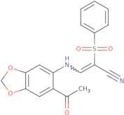 3-((6-acetylbenzo[3,4-d]1,3-dioxolan-5-yl)amino)-2-(phenylsulfonyl)prop-2-enenitrile