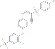 2-((4-bromophenyl)sulfonyl)-3-((4-(3-chloro-5-(trifluoromethyl)(2-pyridyloxy))phenyl)amino)prop-2-…