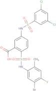 2-[(5-Bromo-4-fluoro-2-methylphenyl)sulfamoyl]-5-[(3,5-dichlorophenyl)sulfonylamino]benzoic acid