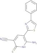 6-Amino-5-(4-phenyl-1,3-thiazol-2-yl)-2-sulfanylpyridine-3-carbonitrile