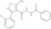 (3-(2-chlorophenyl)-5-methylisoxazol-4-yl)-N-(phenylcarbonylamino)formamide