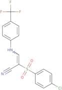 2-((4-chlorophenyl)sulfonyl)-3-((4-(trifluoromethyl)phenyl)amino)prop-2-enenitrile