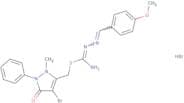 3-((1-amino-2,3-diaza-4-(4-methoxyphenyl)buta-1,3-dienylthio)methyl)-4-bromo-2-methyl-1-phenyl-3-p…