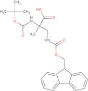 2-{[(tert-Butoxy)carbonyl]amino}-3-({[(9H-fluoren-9-yl)methoxy]carbonyl}amino)-2-methylpropanoic a…