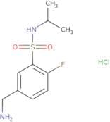 5-(Aminomethyl)-2-fluoro-N-(propan-2-yl)benzene-1-sulfonamide hydrochloride