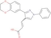 (2E)-3-[3-(2,3-Dihydro-1,4-benzodioxin-6-yl)-1-phenyl-1H-pyrazol-4-yl]prop-2-enoic acid