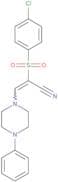 2-((4-chlorophenyl)sulfonyl)-3-(4-phenylpiperazinyl)prop-2-enenitrile