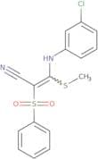 3-((3-Chlorophenyl)amino)-3-methylthio-2-(phenylsulfonyl)prop-2-enenitrile