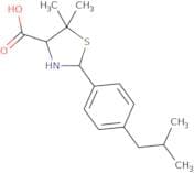 5,5-dimethyl-2-(4-(2-methylpropyl)phenyl)-1,3-thiazolidine-4-carboxylic acid