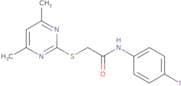 2-(4,6-dimethylpyrimidin-2-ylthio)-N-(4-iodophenyl)acetamide
