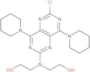 2-Diethanolamino-6-chloro-4,8-dipiperidinopyrimido[5,4-d]pyrimidine
