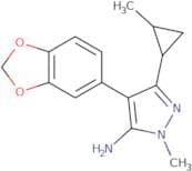 4-(1,3-Dioxaindan-5-yl)-2-methyl-5-(2-methylcyclopropyl)-2,3-dihydro-1H-pyrazol-3-imine