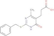 3-[2-(Benzylsulfanyl)-4-methyl-6-oxo-1,6-dihydropyrimidin-5-yl]propanoic acid