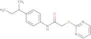 N-(4-(methylpropyl)phenyl)-2-pyrimidin-2-ylthioethanamide