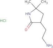 3-(2-Aminoethyl)-5,5-dimethylpyrrolidin-2-one hydrochloride