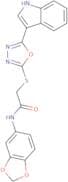 N-(1,3-Dioxaindan-5-yl)-2-{[5-(1H-indol-3-yl)-1,3,4-oxadiazol-2-yl]sulfanyl}acetamide