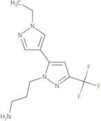 3-[5-(1-Ethyl-1H-pyrazol-4-yl)-3-(trifluoromethyl)-1H-pyrazol-1-yl]propan-1-amine
