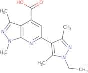 6-(1-Ethyl-3,5-dimethyl-1H-pyrazol-4-yl)-1,3-dimethyl-1H-pyrazolo[3,4-b]pyridine-4-carboxylic acid