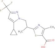 2-{1-[5-Cyclopropyl-3-(trifluoromethyl)-1H-pyrazol-1-yl]propan-2-yl}-4-methyl-1,3-thiazole-5-carbo…