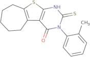 4-(2-Methylphenyl)-5-sulfanyl-8-thia-4,6-diazatricyclo[7.5.0.0,2,7]tetradeca-1(9),2(7),5-trien-3-o…