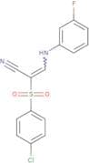 2-((4-chlorophenyl)sulfonyl)-3-((3-fluorophenyl)amino)prop-2-enenitrile