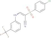 2-((4-chlorophenyl)sulfonyl)-3-((3-(trifluoromethyl)phenyl)amino)prop-2-enenitrile