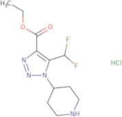 Ethyl 5-(difluoromethyl)-1-(piperidin-4-yl)-1H-1,2,3-triazole-4-carboxylate hydrochloride