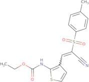 N-(3-(2-nitrilo-2-((4-methylphenyl)sulfonyl)vinyl)(2-thienyl))ethoxyformamide