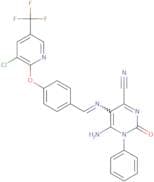 5-(1-aza-2-(4-(3-chloro-5-(trifluoromethyl)(2-pyridyloxy))phenyl)vinyl-4-imino-2-oxo-3-phenyl-1H-1…