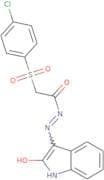 N-(aza(2-oxoindolin-3-ylidene)methyl)-2-((4-chlorophenyl)sulfonyl)ethanamide