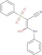 3-hydroxy-3-(phenylamino)-2-(phenylsulfonyl)prop-2-enenitrile