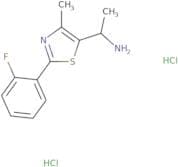 1-[2-(2-Fluorophenyl)-4-methyl-1,3-thiazol-5-yl]ethan-1-amine dihydrochloride