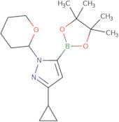 3-Cyclopropyl-1-(oxan-2-yl)-5-(4,4,5,5-tetramethyl-1,3,2-dioxaborolan-2-yl)-1H-pyrazole