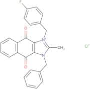 3-[(4-Fluorophenyl)methyl]-2-methyl-4,9-dioxo-1-(phenylmethyl)-1H-naphth[2,3-d]imidazolium chloride