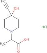 2-(4-Ethynyl-4-hydroxypiperidin-1-yl)propanoic acid hydrochloride