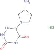 6-(3-Aminopyrrolidin-1-yl)-2,3,4,5-tetrahydro-1,2,4-triazine-3,5-dione hydrochloride