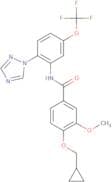 N-(2-(1H-1,2,4-Triazol-1-yl)-5-(trifluoromethoxy)phenyl)-4-(cyclopropylmethoxy)-3-methoxybenzamide