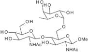 Methyl 2-acetamido-4-O-(2-acetamido-2-deoxy-b-D-glucopyranosyl)-2-deoxy-6-O-(a-L-fucopyranosyl)-b-…