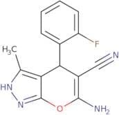 6-amino-4-(2-fluorophenyl)-3-methyl-4H-pyrano[3,2-d]pyrazole-5-carbonitrile