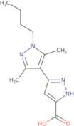 1'-Butyl-3',5'-dimethyl-1H,1'H-3,4'-bipyrazole-5-carboxylic Acid