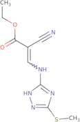 ethyl 2-nitrilo-3-((4-methylthio(5H-2,3,5-triazolyl))amino)prop-2-enoate