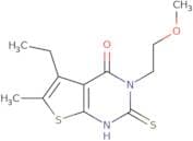 5-Ethyl-3-(2-methoxyethyl)-6-methyl-2-sulfanyl-3H,4H-thieno[2,3-d]pyrimidin-4-one