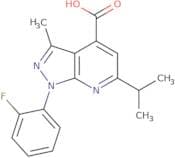 1-(2-Fluorophenyl)-3-methyl-6-(propan-2-yl)-1H-pyrazolo[3,4-b]pyridine-4-carboxylic acid
