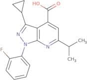 3-Cyclopropyl-1-(2-fluorophenyl)-6-(propan-2-yl)-1H-pyrazolo[3,4-b]pyridine-4-carboxylic acid